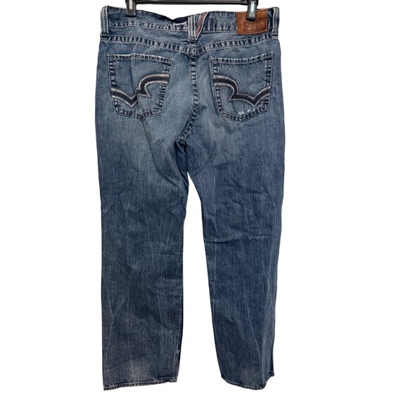 Big Star Pioneer Regular Bootcut Jeans 38R Mens Blue Denim 100% Cotton Distresse - Picture 2 of 9